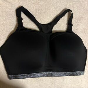 Black Sports Bra with Gray Trim